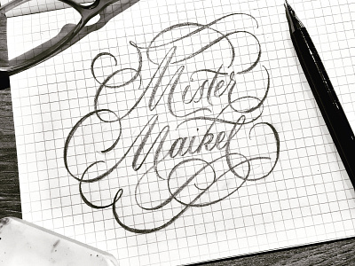 MisterMaikel flourishes lettering script sketch