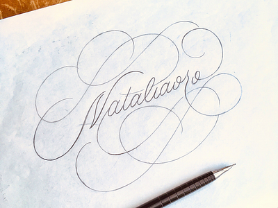 Nataliaoro flourishes lettering script sketch