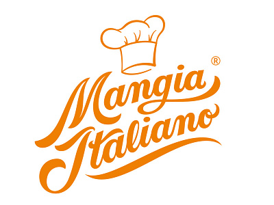 Mangia Italiano illustration lettering logo script