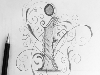 Lettering I flourishes lettering sketch