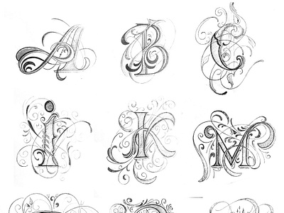 Best Nine lettering script sketch