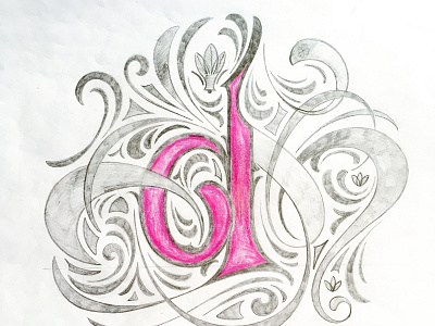 d - Lettter flourishes lettering sketch