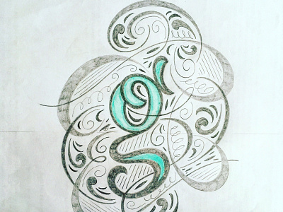 g - Letter flourishes lettering sketch