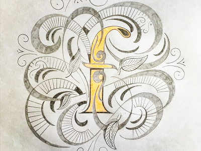 f - Letter flourishes lettering sketch