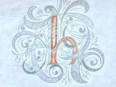 h - Letter flourishes lettering sketch