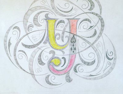 y - Letter flourishes script sketch