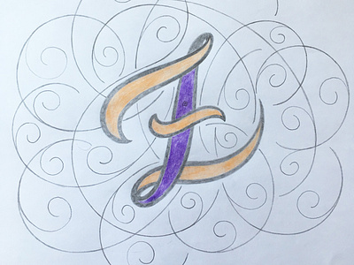 z - Letter flourishes script sketch