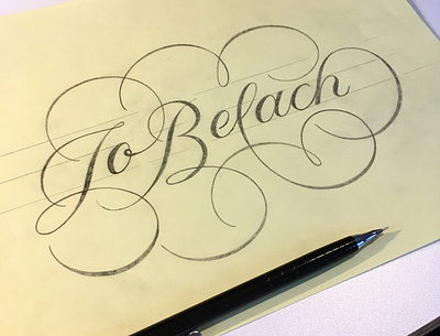 Jo Belach flourishes lettering script sketch