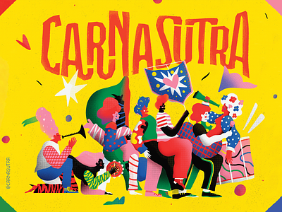 CarnaSutra - 01 abstract bloco bloquinho brazil carnaval colorful drums illustration instrument kamasutra love music pattern people