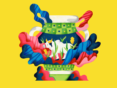 Cow Vase abstract brazil cerrado colorful cow illustration liquid pantanal