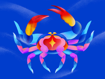 Dancing Crab animal cancer claw crab crustacean gradient illustration ocean sea seafood sign