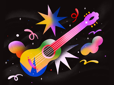 Cavaquinho brazil gradient illustration latin latin america latina latino music samba star ukulele