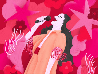 Festa e amor brazil flower flowers illustration music red roses show singing woman