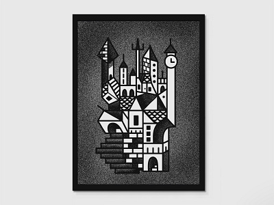 Castle black and white castle illustration