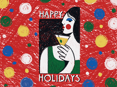 Happy Holidays christmas holiday illustration party pattern xmas