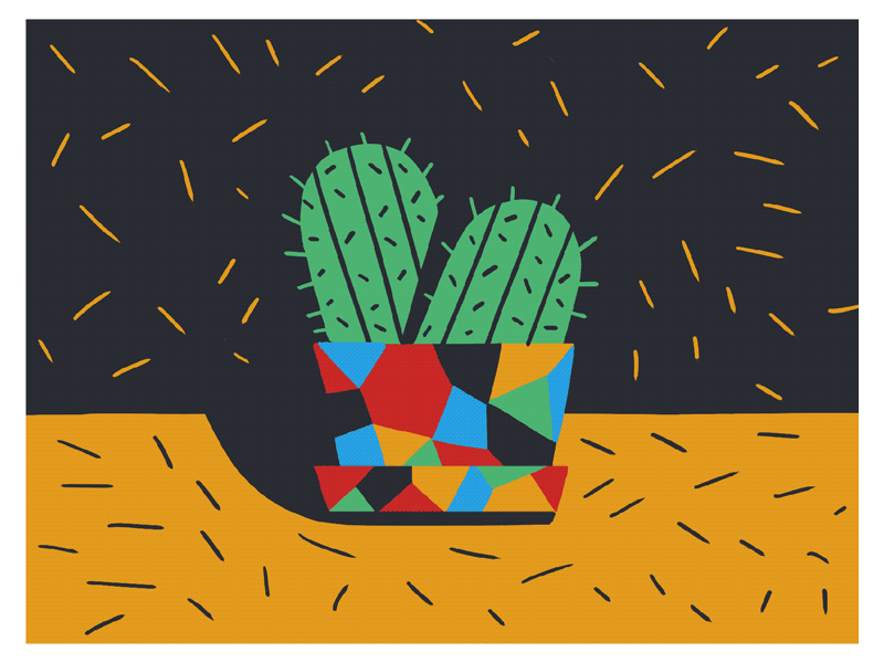Fun Cactus cactus crayon gif illustration pattern plants still