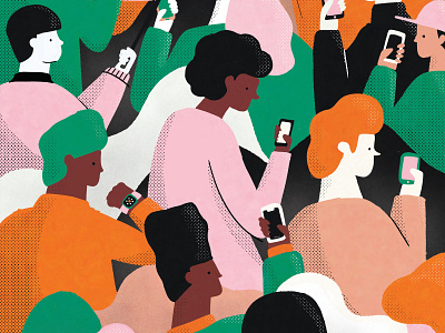 Mobile Society cellphone illustration internet mobile pattern smartphone social