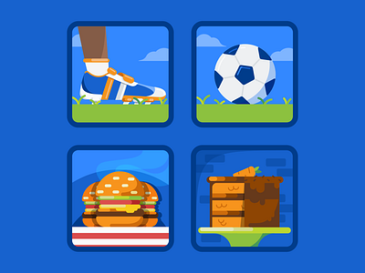 Play and Eat Icons burgers cake carrot cake football icon icons soccer soccer ball