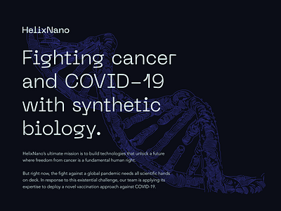 HelixNano Branding - KeyVisual biology branding covid 19 dna illustrations medical nanotechnology startup