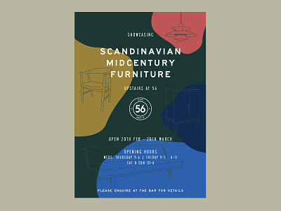 Scandinavian Midcentury Furniture - poster art direction branding design furniture graphicdesign logo midcentury pop up store poster scandinavian