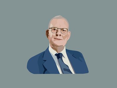 William Edwards Deming portrait - for Volkswagen elearning illustration portrait