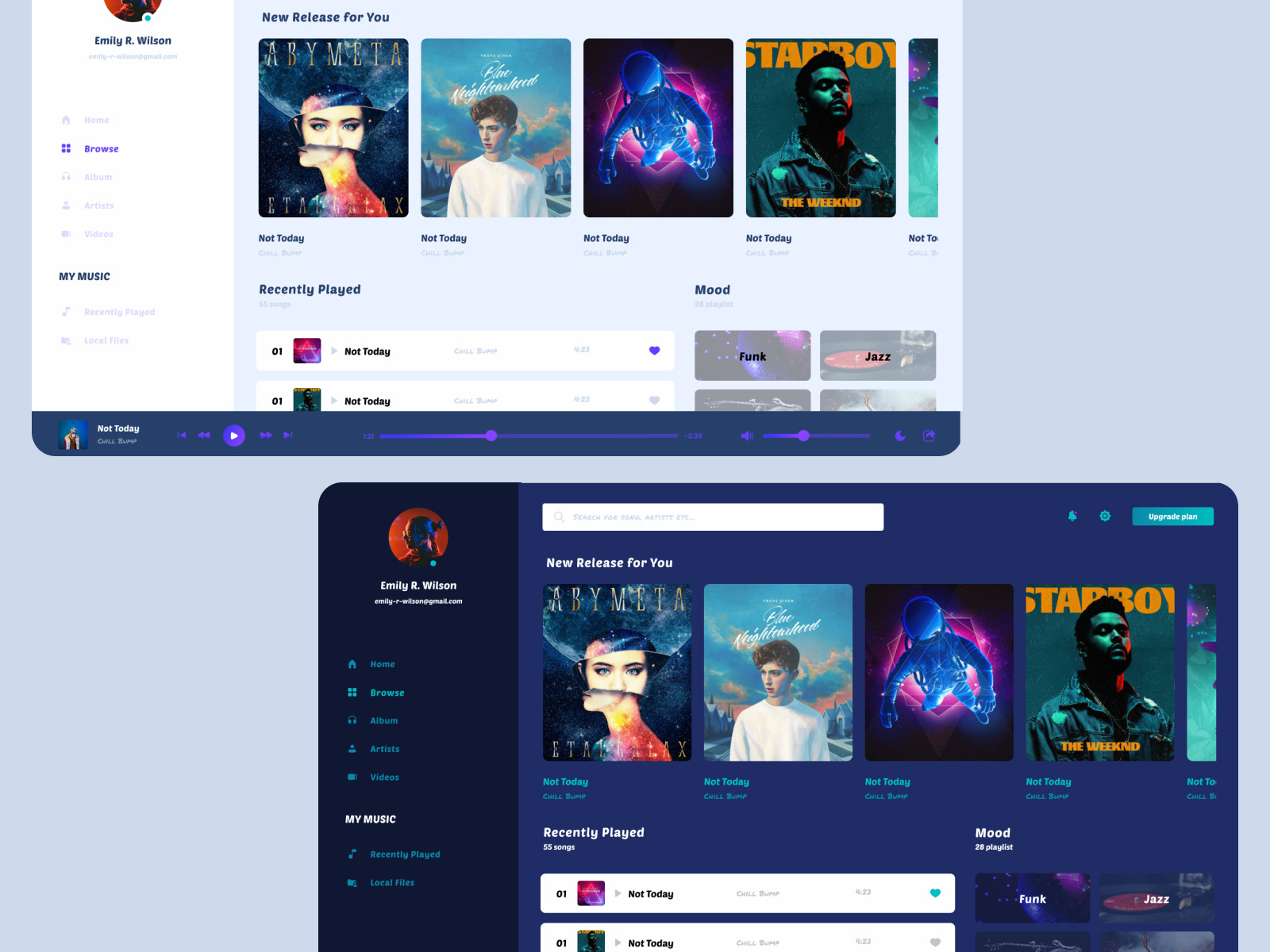 Music Dashboard by Adrien Roy on Dribbble