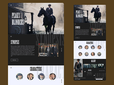 Peaky Blinders - Landing page design landing page netflix peaky blinders series shelby thomas shelby ui web web design