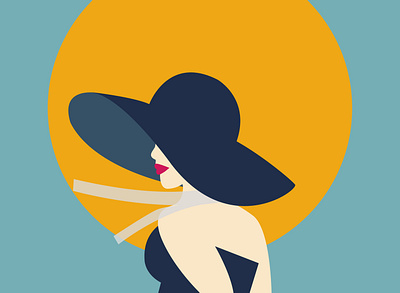 Elegant lady with hat vintage classic lady graphic design ladywithhat mafia vintage
