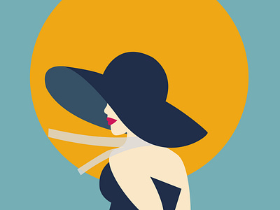 Elegant lady with hat vintage classic lady graphic design ladywithhat mafia vintage