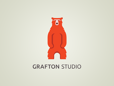Grafton Logo bear branding identity light logo red ui ux