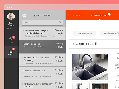 Property Management Web App application clean dark dynamic list navigation simple ui ux view web app