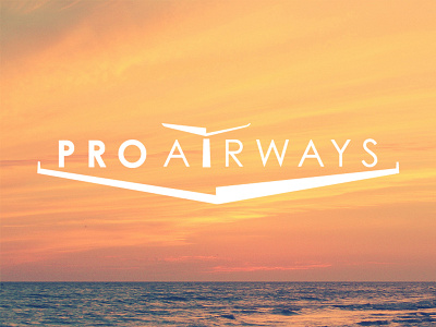 Pro Airways Logo airplane brand clean identity logo luxury marketing