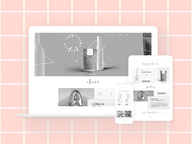 Coffeewine coffee ecommerce landing pink ui webdesign website wine
