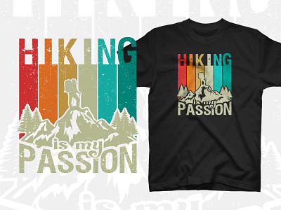 Hiking is my passion Hiking t shirt Design wildlife