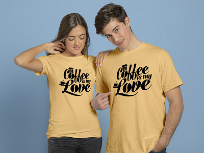 Coffee is my love typography t shirt design coffee shop massage