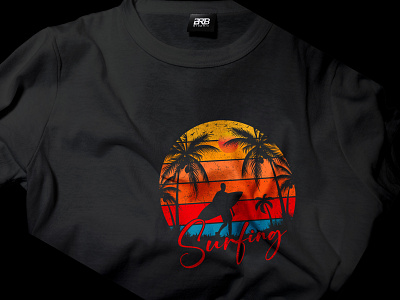 Vintage Surfing summer t shirt design beach grunge