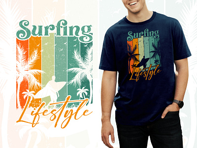 Surfing lifestyle graphic t shirt design surf surfer