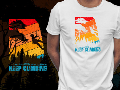 keep climbing vintage t shirt design mountain vector