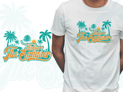 Enjoy the summer vintage t shirt design tee vacation