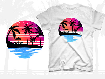 Hawaii florida california t shirt design tropical usa