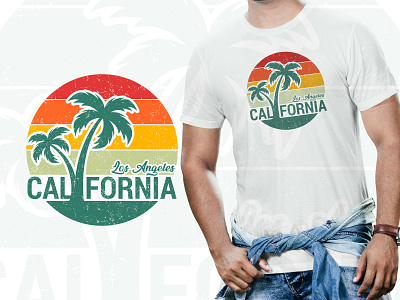 Los angeles california t shirt design summer tee
