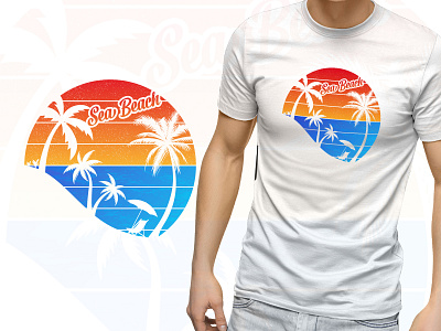 Sea Beach summer t shirt design