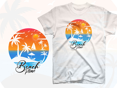 Beach please summer t shirt design beach party happy sun