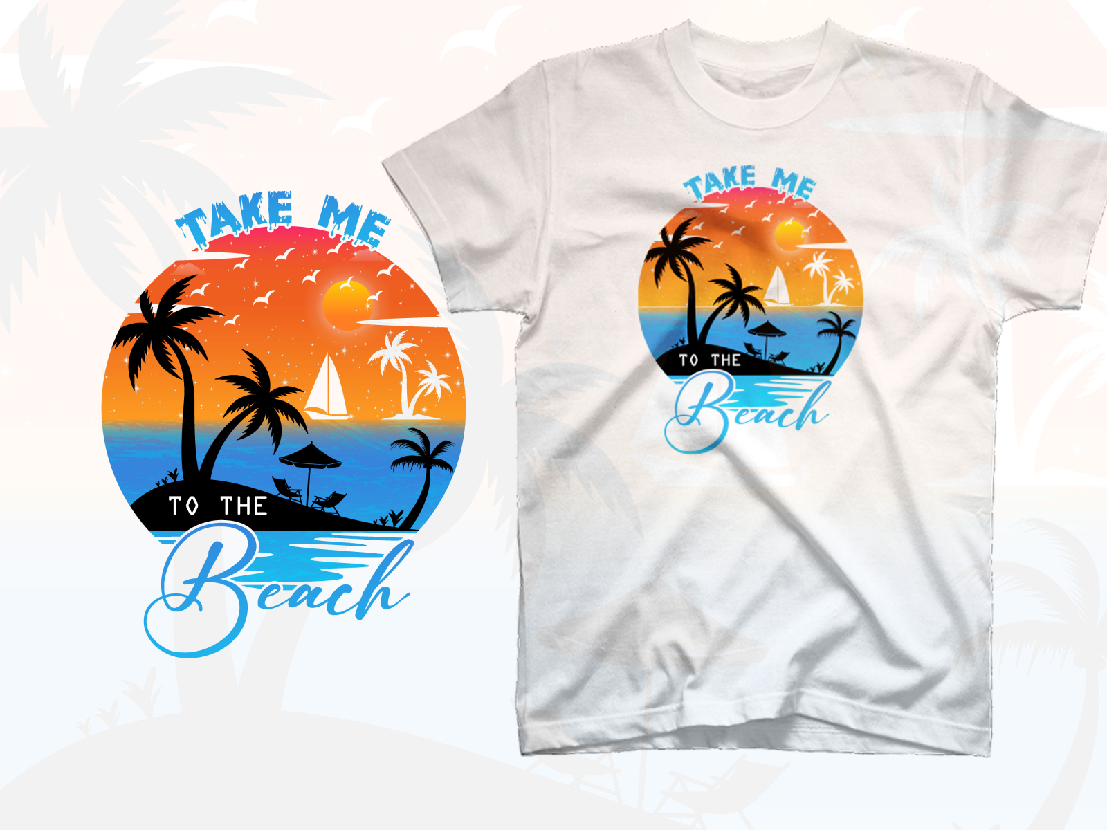 Take me to the beach t shirt design by MD. WASIM AKRAM on Dribbble