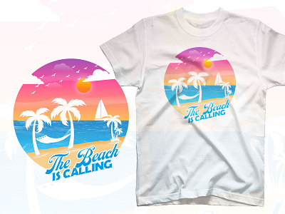 The beach is calling t shirt design adventure tropical