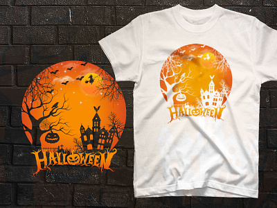 Halloween scary pumpkin witches t-shirt illustration shirts