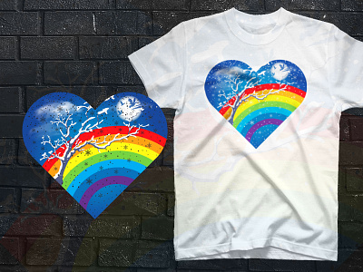 Rainbow winter t-shirt design funny