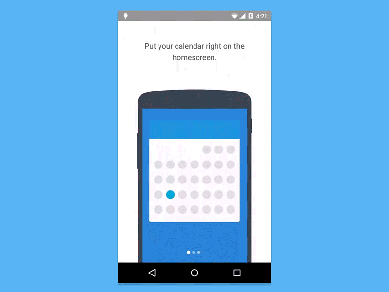 Application Introduction android application calendar introduction landing material mobile widget