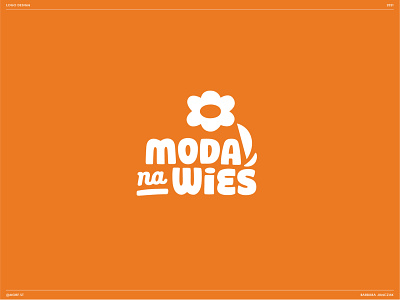 Moda na Wieś logo design branding custom lettering flower food lettering logo village vintage