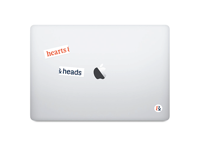 hearts & heads stickers brand branding head heart navy red sticker